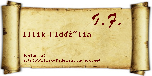 Illik Fidélia névjegykártya